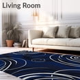 thumbnail image 2 of ODIKA 5'x7' Machine Washable Non-Slip Area Rug, Abstract Swirl Dense Pile Decorative Floor Covering High Traffic Rug with Pad, Blue, 601362, 2 of 8
