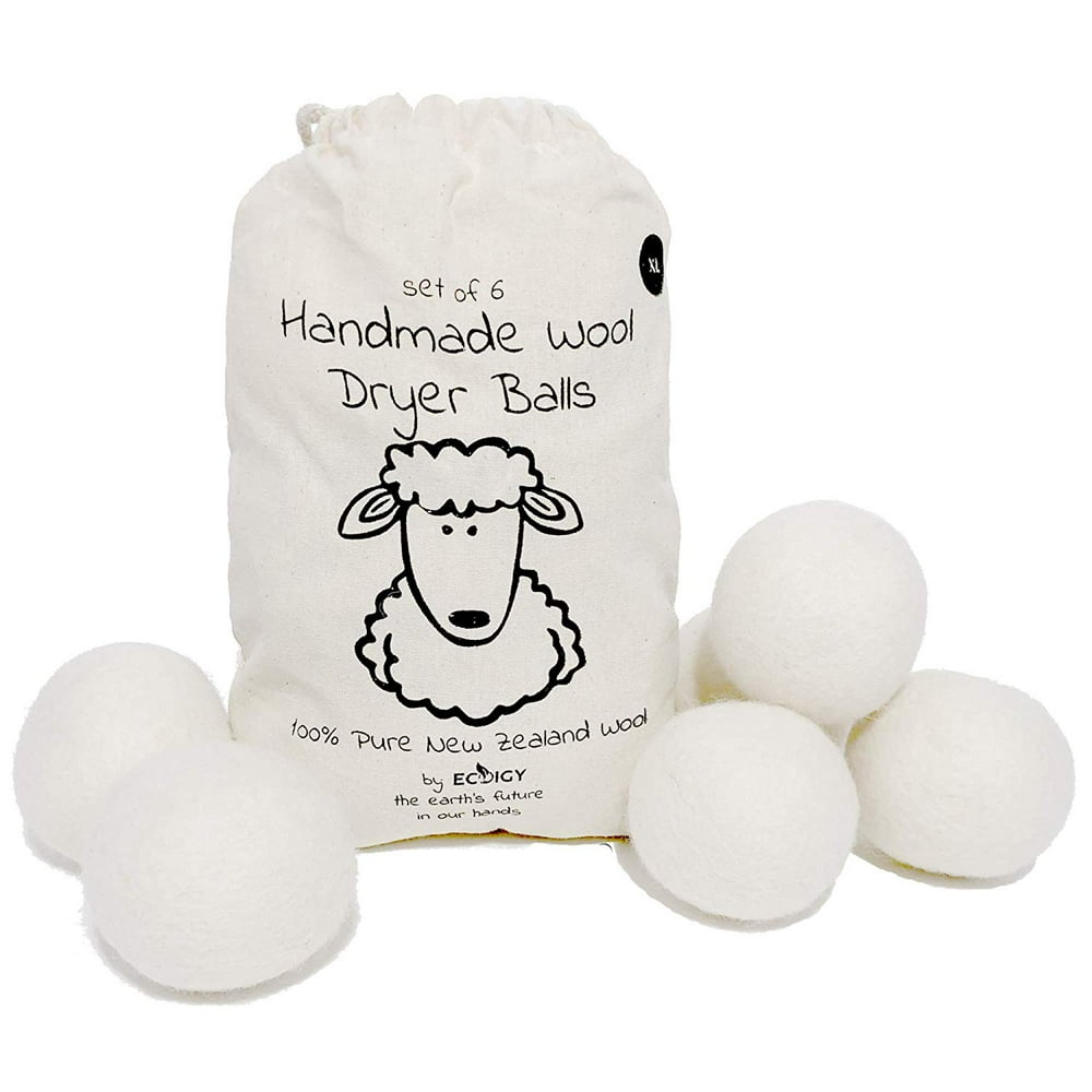 Wool Dryer Balls Organic XL 6Pack by Ecoigy