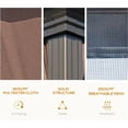 thumbnail image 5 of Outsunny 12' x 16' Hardtop Gazebo with Curtains and Netting, Permanent Pavilion Metal Roof Gazebo Canopy with Aluminum Frame and Hooks, for Garden, Patio, Backyard, Brown 12' x 16' Double Roof Brown, 5 of 10