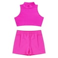 thumbnail image 4 of Alvivi Kids Girls Active Gym Fitness Sportswear Short Tracksuits Gymnastics Dance Outfits Hot Pink 10, 4 of 6