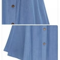 thumbnail image 4 of Prettyui Denim Skirt Women's High Waist Button Pleated Midi Skirt With Elastic Waist Knee Length New Arrival Autumn Cute Casual Knee-Length Skirts, 4 of 6
