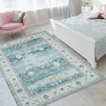 thumbnail image 2 of HOMERRY Large Area Rug 9'x 12' Vintage Rug Persian Antique Floral Printed Floor Mat for Bedroom Office Indoor Rug, Blue, 2 of 7