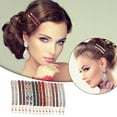 Personality Jewelry&2024 Set Of 16 Rhinestone Pins Double Rhinestone Hair Barrette Clip Metal