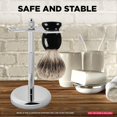 thumbnail image 3 of Soporte para Maquinillas de Afeitar de Seguridad con Portabrochas, Soporte Metal Resistente para Afeitadoras de Hombres, Compatible con Brochas y Tipo Maquinillas Afeitar B, 3 of 8