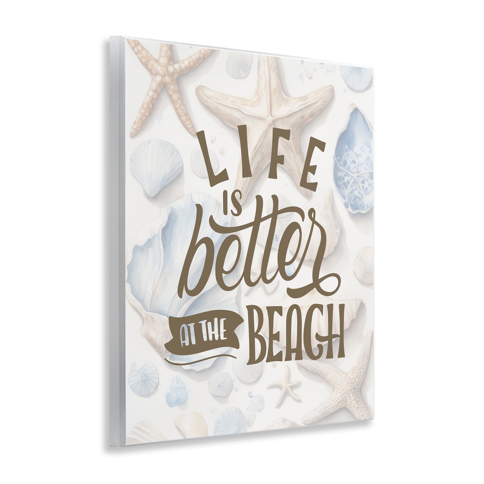 Stupell Industries Patterned Beach Phrase Typography Painting Unframed Art Print Wall Art, 11 x 14