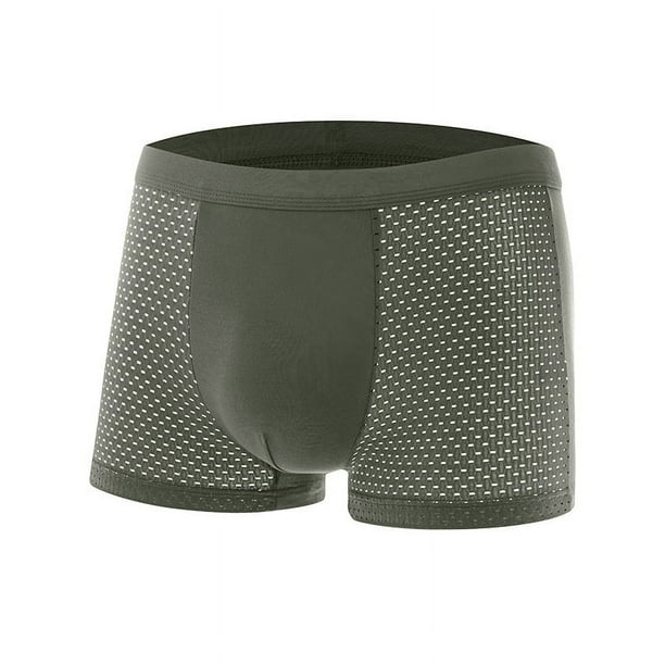 Ropa interior para hombre, boxers de seda helada de verano, ropa interior deportiva de malla de color sólido para niños