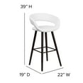 thumbnail image 6 of Flash Furniture Brynn Series 29'' High Contemporary Cappuccino Wood Barstool in White Vinyl, 6 of 12