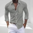 thumbnail image 2 of AnuYalue Mens Dress Shirts Lightweight Plaid Print Business T-Shirt Long Sleeve Button Down Tops Wrinkle Free Lapel Shirt, 2 of 3