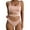 Khaki, variant on QHFBli Womens One Piece Swimsuit Women's Summer Fashion Suspender Waist Hollow One Swimsuit Solid Color Sexy Bikini Swimsuit