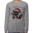 thumbnail image 2 of Raccoon Christmas Hot Mess Long Sleeve Shirt Unisex X-Large Grey, 2 of 5