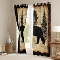 thumbnail image 3 of Feelyou Jungle Bear Print Curtains Pack of 2 (42x84 Each) for Men, Rustic Farmhouse Animal Curtains Blackout, Pine Tree Botanical Bedroom Curtains, Curtains and Drapes Decor, 3 of 6