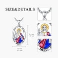 thumbnail image 5 of Santa Muerte/Saint Jude/Virgin Mary/St Benedict 925 Sterling Silver Miraculous Medal Religious Amulets Necklace Religious Protector Talisman Jewelry Gifts for Men Women, 5 of 6