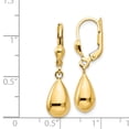 thumbnail image 3 of Real 14kt Yellow Gold Polished Fancy Dangle Leverback Earrings; for Adults and Teens; for Women and Men, 3 of 3