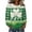 #217-Green, variant on Craaazy Women's St. Patrick's Day Printed Waffle Green Graphic Casual Crewneck Long Sleeve Shirts Gifts