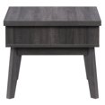 thumbnail image 3 of CorLiving Hollywood Mid-Century Dark Grey Square Indoor Side Table with Peek-a-Boo Storage Shelf, 3 of 8