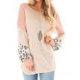 thumbnail image 1 of Chandail en Molleton à Manches Longues Raglan Imprimé Léopard pour Femmes, Chandail Ample, 1 of 2