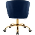 thumbnail image 3 of Meridian Furniture Finley Swivel Adjustable Navy Velvet and Gold Office Chair, 3 of 6
