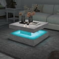 thumbnail image 4 of Hironpal Gray LED Coffee Table for Living Room,31" Living Room Center Table,2-Tier Square Modern Table with Storage,Gray, 4 of 6
