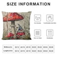 thumbnail image 5 of PRATYUS Colorful Mushroom House Throw Pillow Covers Vintage Wood Background with Lotus Leaf Flower Ladybug Insects Pillow Cases Spring Farmhouse Decorative Cushion Cover 12x12in, 5 of 5