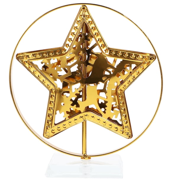 Adornos de mesa navideños en forma de estrella dorada, centro de mesa navideño, decoración de escritorio, decoración de letrero de mesa navideña