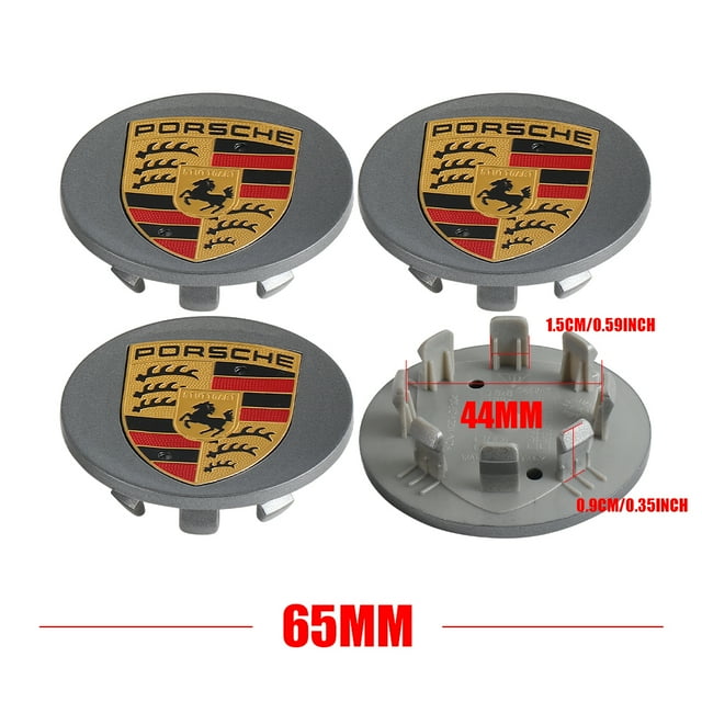 4pcs 65/76mm Car Wheel Center Hub Caps Auto Styling Hubcaps Covers Accessory For 928 Boxster Cayenne Panamera Carrera-GT grey -65MM 4PCS