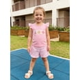 thumbnail image 5 of BemeyourBBs Toddler Baby Girl Summer Clothes Infant Baby Girls Shell Starfish Outfit Cute Ocean-themed Embroidered Flying Sleeve T Shirt Tops And Ruffle Plaid Shorts 2 Pcs Set, 5 of 9