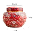 thumbnail image 3 of Ceramic Ginger Jar Vase with Lid Flower Arrangement Chinese Desktop Crafts Red, 3 of 9