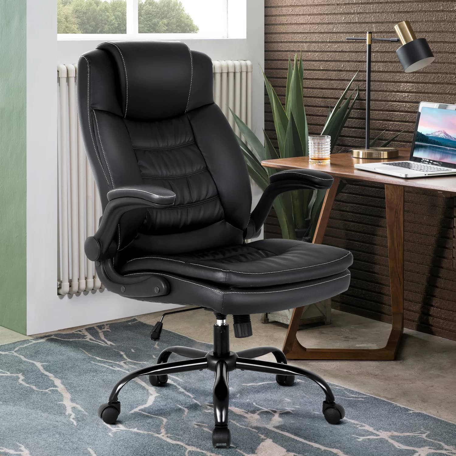 Ergonomic Office Chair High Back PU Leather Desk Chairs for Adults with