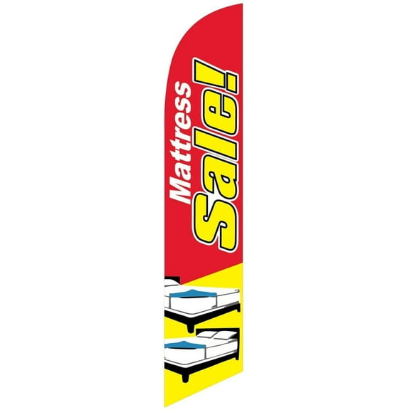 Mattress Sale yellow/red/bed Feather Banner Swooper Flag - NO WIND REQUIRED - Replacement FLAG ONLY