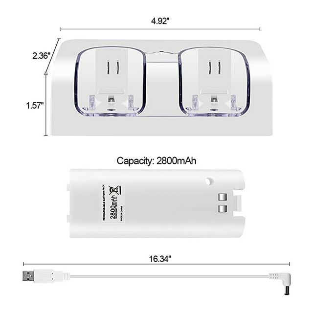 Station de Charge Compatible pour Télécommande avec Indicateur LED, Double Batteries Rechargeables