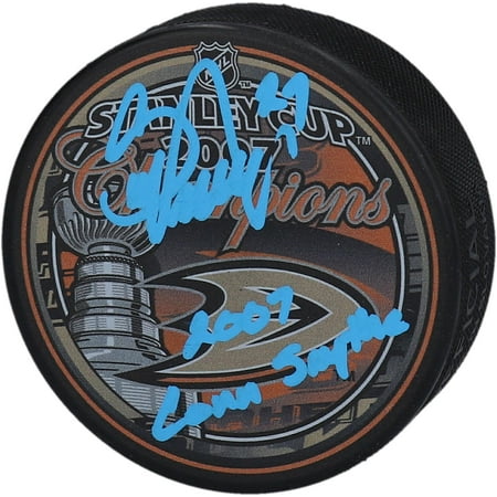 Scott Niedermayer Anaheim Ducks Autographed 2007 Stanley Cup Champions Logo Hockey Puck with