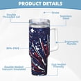 thumbnail image 5 of Balery Red White Blue Fireworks 1 Pattern 40oz Stainless Steel Tumbler Double Wall Vacuum Insulated Water Bottle Ice Bully Insulated Tumbler With Handle And 2 in 1 Straw Lid, 5 of 8