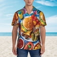 thumbnail image 2 of Fotbe Vibrant Picnic Food Spread Camisa Hawaiana para Hombre Unisex – Camisa Casual de Verano con Botones de Manga Corta de Algodón y Lino,Medium, 2 of 7