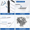 thumbnail image 3 of Muzata 40Pack 1/8"" Swageless Cable Railing Kit Invisible Terminal Fixed End Toggle Anchor for Metal Post Angle Adjustable T316 Stainless Steel Stair Deck Corner CB17, CV2 CL1, 3 of 5