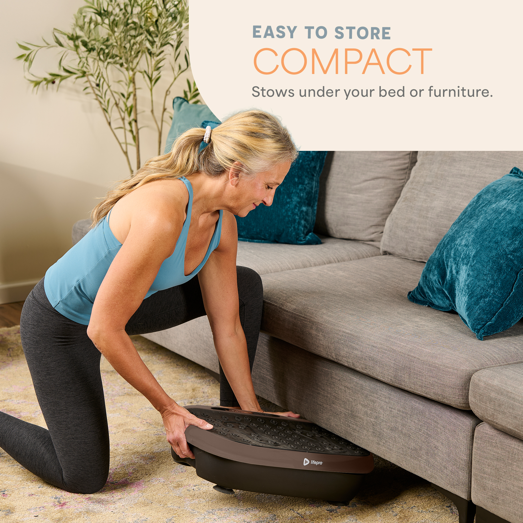 Lifepro HexaPlate Lite Vibration Plate Exercise Machine – Full Body Vibrating Plate for Weight Loss, Lymphatic Drainage & Recovery – Compact Home Workout with Magnetic Acupoints & Remote - Bronze