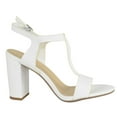 thumbnail image 3 of Delicious Shoes Women Ankle Strap Block High Heel Sandals Open Peep Toe T-Strap REGENT-S White 6, 3 of 3