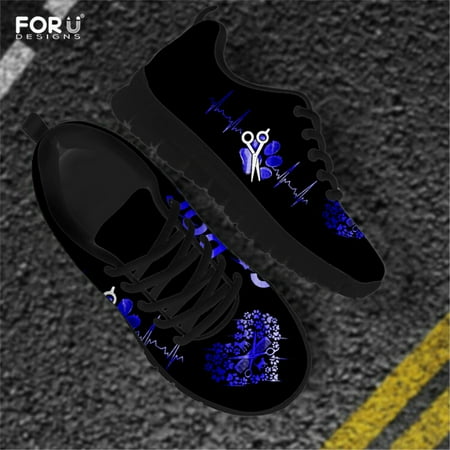 

Women Sneakers Flats Dog Groomer Heartbeat Teal Design Air Mesh Comfortable Walking Shoes for Ladies Footwear Mujer
