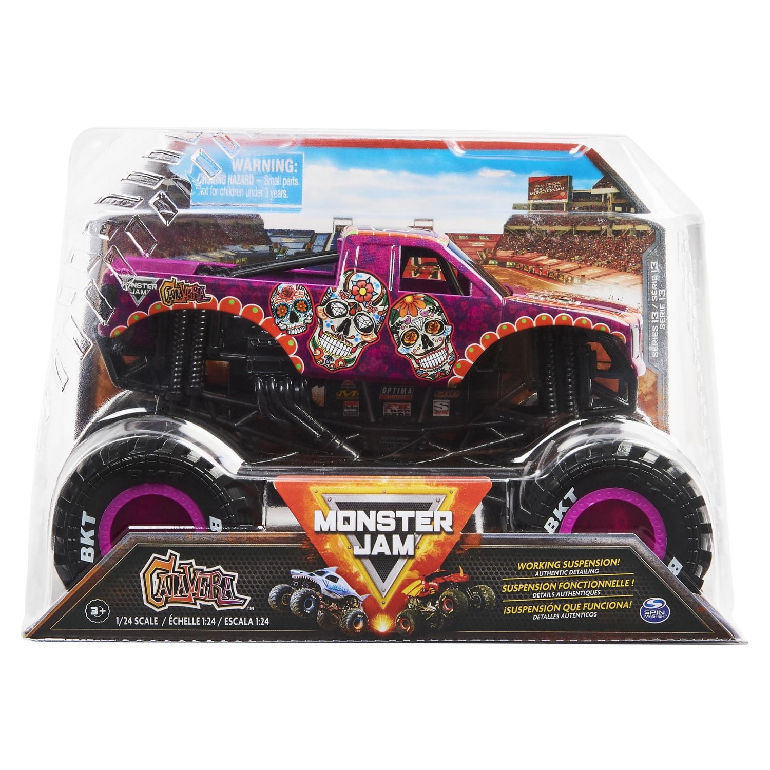 Monster Jam, Monster truck Calavera officiel, véhicule en métal moulé à collectionner, échelle 1:24, jouets pour garçons à partir de 3 ans