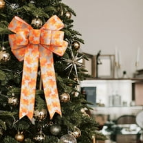 Konghyp Thanksgiving Maple Leaf Decorative Festival Pumpkin Bow, Holiday Party Decor, Fall Decorations, Home and Store Ornament, Safe Cloth Material, Unique Seasonal Accent