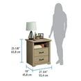 thumbnail image 3 of Mainstays Harrington 2 Drawer Nightstand, Washed Oak Finish, 3 of 14