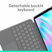 Logitech Combo Touch iPad Air 11-inch (M2 & M3), iPad Air (5th gen) Keyboard Case - Detachable backlit keyboard with kickstand, Oxford Gra