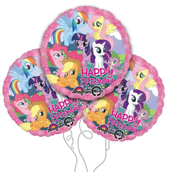 My Little Pony Happy Birthday 18" Mylar Balloon 3pk