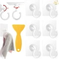 thumbnail image 1 of 9 PCS Self Adhesive Hooks, 360°Rotating Ceiling Hook Seamless Hooks Waterproof Rotating Wall Hooks with 1 PCS Scraper Duster Cloth for Bathroom Kitchen Shower, 1 of 7