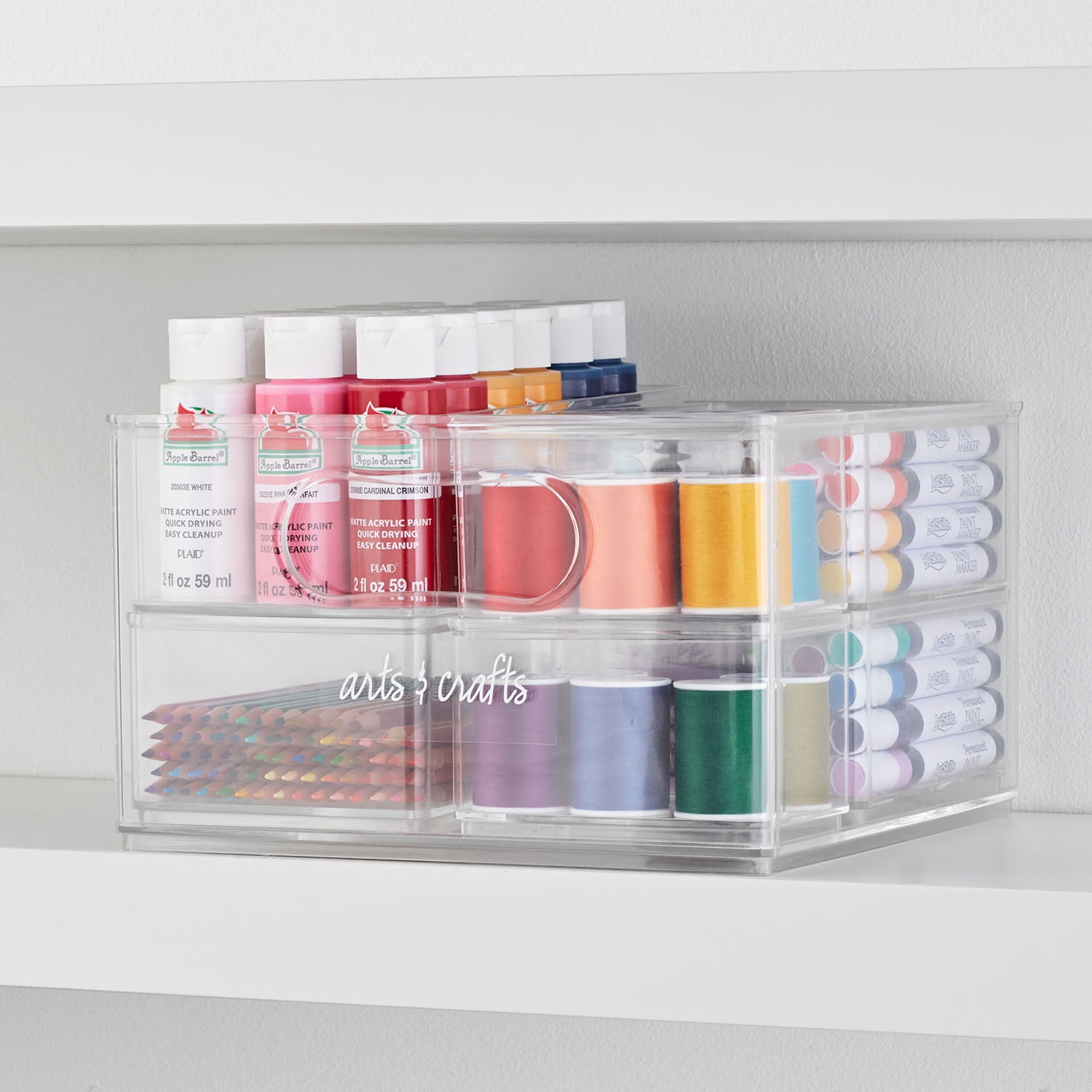 Hudgan Clear Stackable Storage Bins Acrylic Open Front Storage Bins with  Lids for Organizing The Home Edit Holder Dispenser Containers