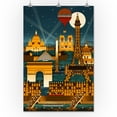 thumbnail image 2 of Paris, France, Retro Skyline (no text) (24x36 Giclee Gallery Art Print, Vivid Textured Wall Decor), 2 of 3