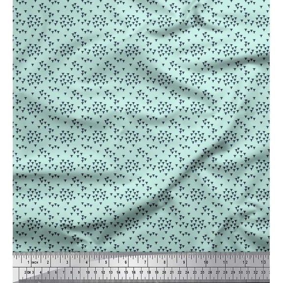Soimoi Silk Fabric Trophy Shirting Decor Fabric Printed Yard 42 Inch Wide