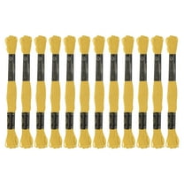12 Skeins Embroidery Floss 8.75yds(8m) Egyptian Cotton Cross Stitch Thread, Lemon Yellow(6017)