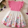 thumbnail image 4 of Glisme Girls Dresses Toddler Children Butterfly Sleeves Cartoon Prints Party Dresses Pink Sundress Size 12-18 Months, 4 of 9