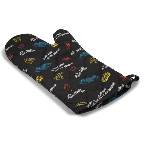 Friends Icons & Quotes Black Oven Mitt Glove