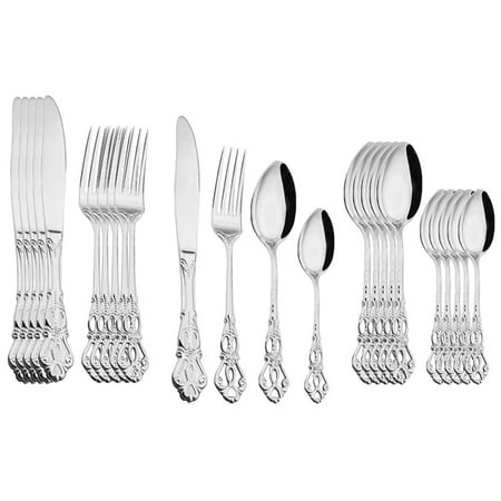 

UMMH Cutlery Set Gold Dinnerware Stainless Steel Royal Spoon Forks Knives Kitchen Western Dinner Silverware Tableware Gift